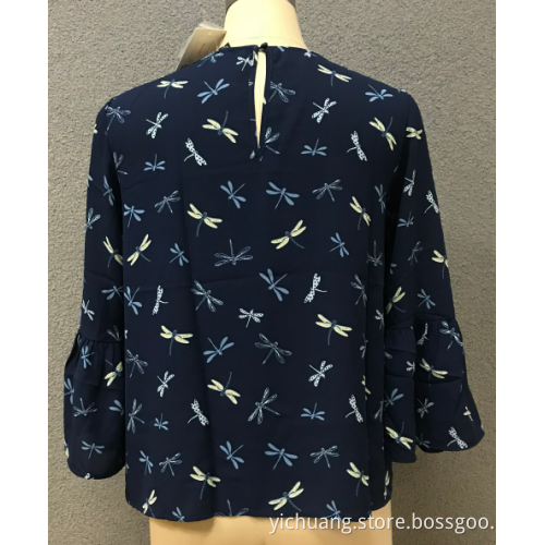 women's print chiffon blouse
